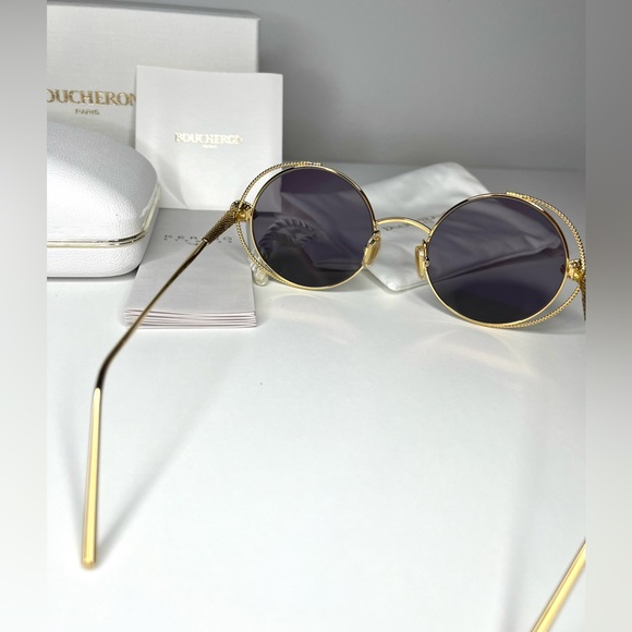 Boucheron Paris NWT Round Gold Sunglasses BC0031S 002 - Picture 7 of 8